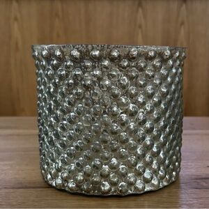 Silver Mercury Glass Textured Container
